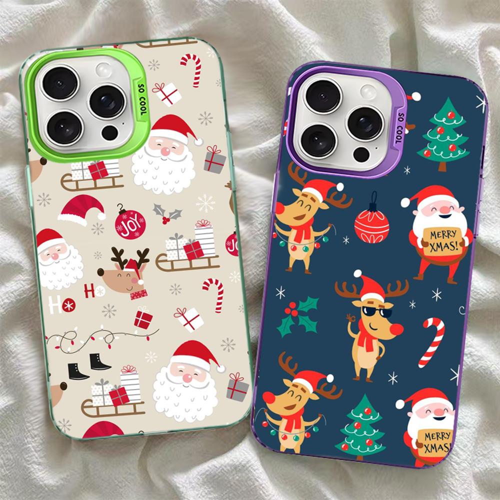 Weihnachts-Cartoon-Neujahrs-Handyhülle Für IPhone 16 15 14 13 12 11 Pro Max X XR XSMAX 8 7 Plus Matte Stoßfeste Rückabdeckung
