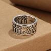 Retro Abacus Ring Personality Domineering Domineering Doujin Ethnic Style Men And Women Open Merittable Single Ring 
