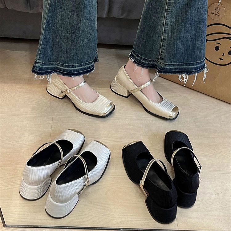 Explosive retro foot British style soft sole Mary Jane shoes not tired retro British style single shoes summer Internet celebrity spring