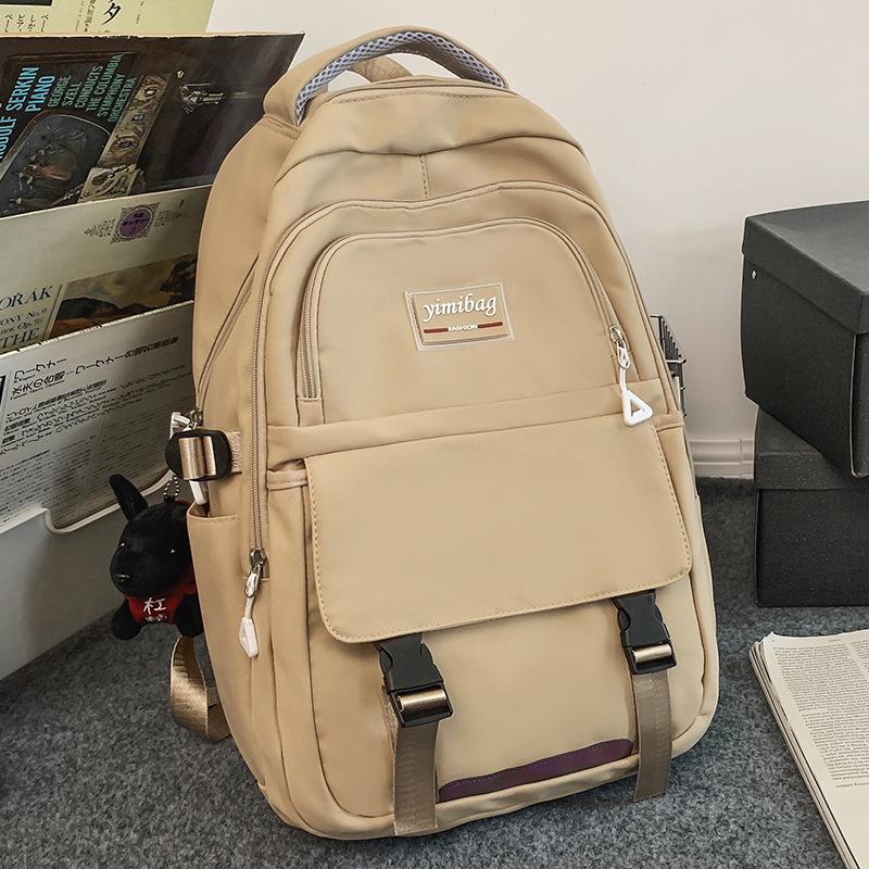 School Bag Men's College Students Middle School Students High Quality Fashion Girls Junior High School Students Solid Color Elementary School Students