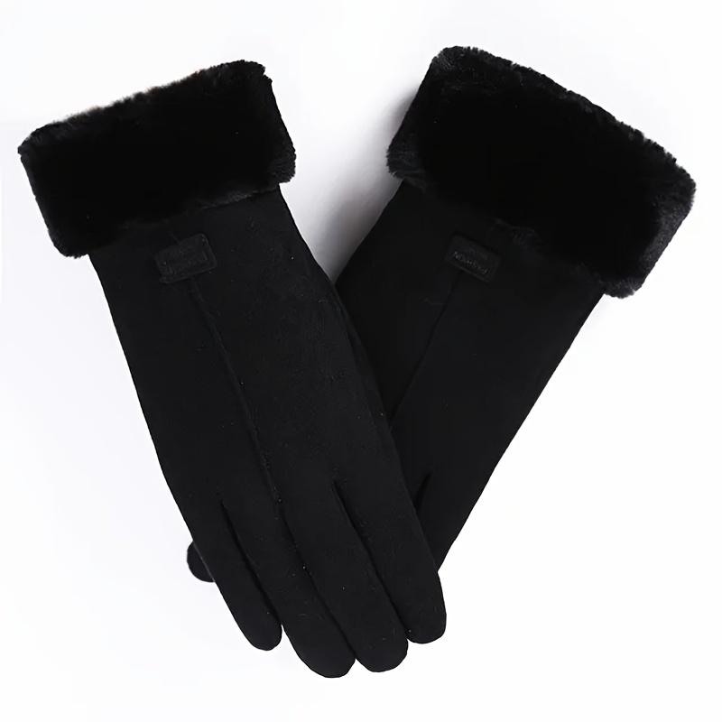 

Mainit na Guwantes para sa Kababaihan, Winter Mouth Plus Velvet na Makapal at Hindi Tinatablan ng Hangin na Touch Screen Cycling Gloves 2PCS