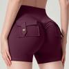 Szorty do jogi z wysokim stanem, transgraniczne: Uczucie drugiej skóry, Efekt liftingu brzoskwiniowego, Kieszeń, Fitness i Bieganie