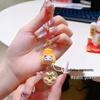 Golden Lucky Cat Keychain & Phone Lanyard - Cute Cartoon Bell Charm for Women's Accessories