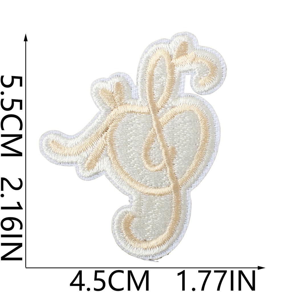 Literary Music Note Embroidery Cloth Sticker Clothes Patch Decoration Versatile Diy Bag Pants Hole Repair Embroidery Sticker