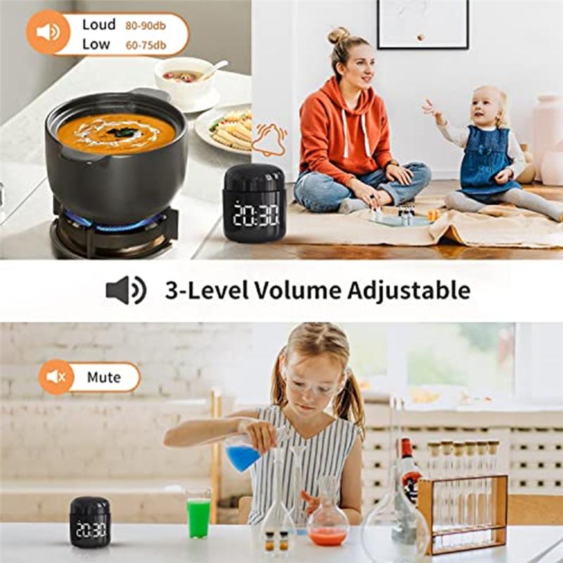 A25F-Large LED Display Countdown Countup Digital Kitchen Timer, Volume Adjustable Timer For Cooking, Student Time Management