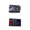 5Pcs 250V AC Socket Red LED 10A Fuse Electrical Rocker Switch Male Plug Female Socket Connector