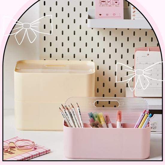 Aufbewahrungsbox mit herausnehmbaren Trennwänden, staubdicht, zum Aufklappen, tragbarer Faltgriffbehälter für Schreibwaren und Kosmetikartikel