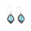 Natural Blue Cat's Eye Gemstone 925 Solid Silver Jewelry Handmade Earrings 1.6" EE-164-38