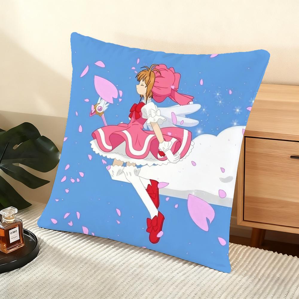 CCardcaptor SSakura Cushion Cover Soft Short Plush Pillow Cover Smooth Cozy Texture Aesthetic Cushion Case Home Decor