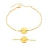 New Handmade Engraved 12 Constellation Pattern Symbol Bracelet Waterproof Hypoallergenic Paper Clip Chain Zodiac Sign Bracelets