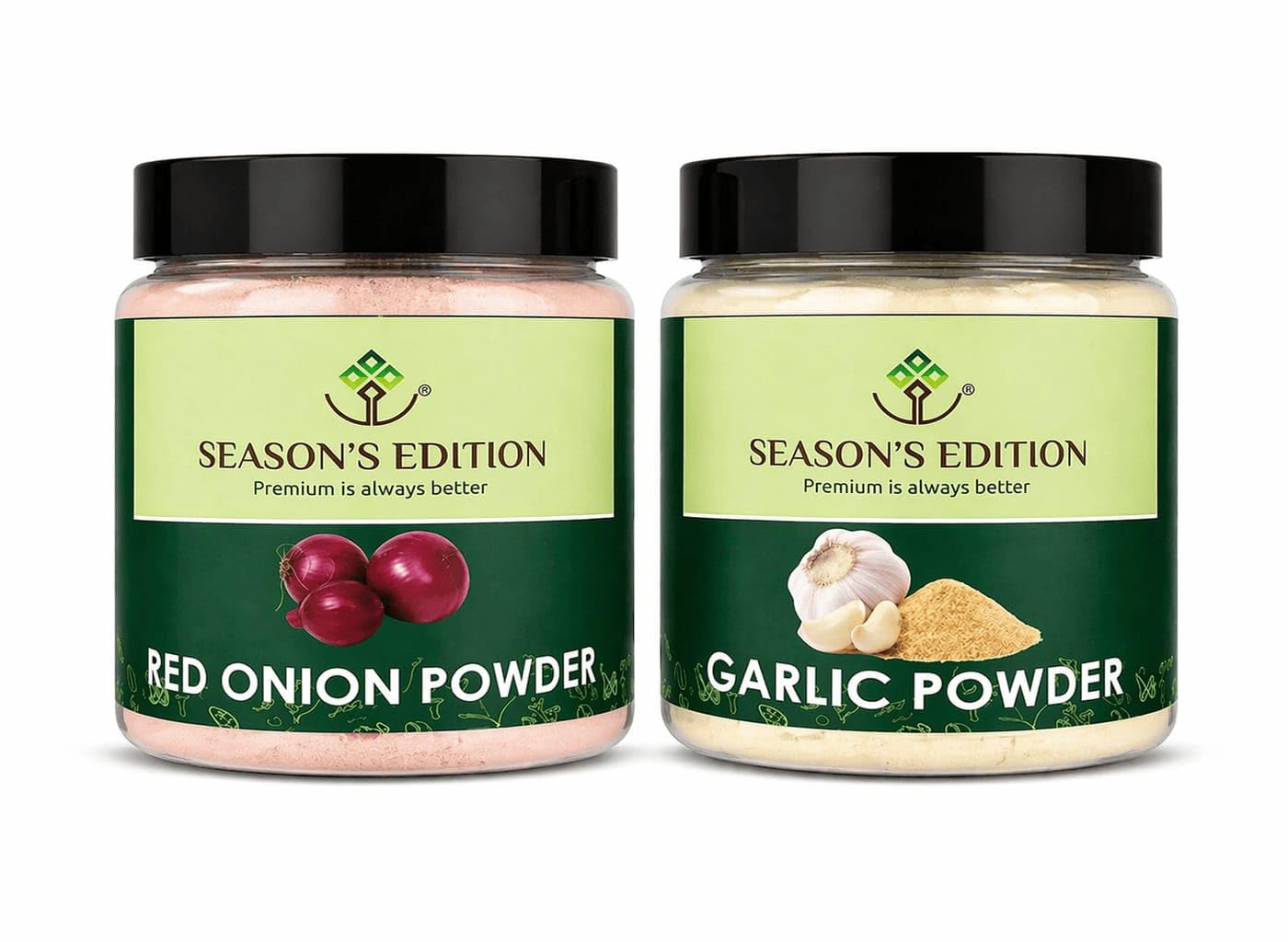Season’s Edition Natural Seasoning Spice Powder Combo - Dehydrated Garlic & Red Onion Powder- 40gm Each | Pure Spice Mix | No Additives | For Pas