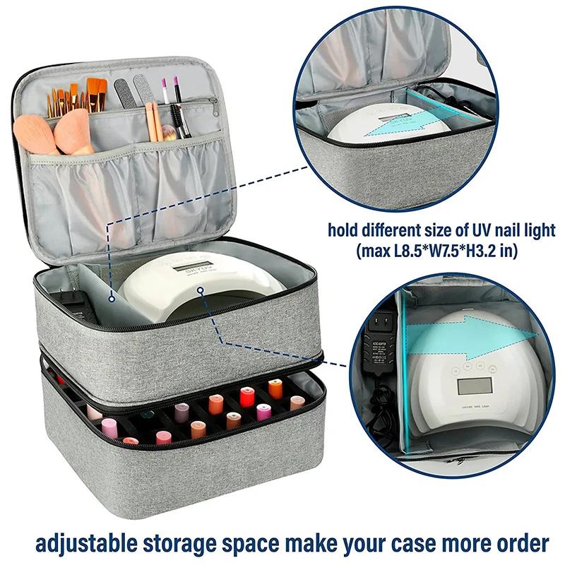 Nail Polish Storage Box Double-Layer Large Capacity Small Bottle Storage Box Multi-Spacer Manicure Instrument Manicure Toolbox