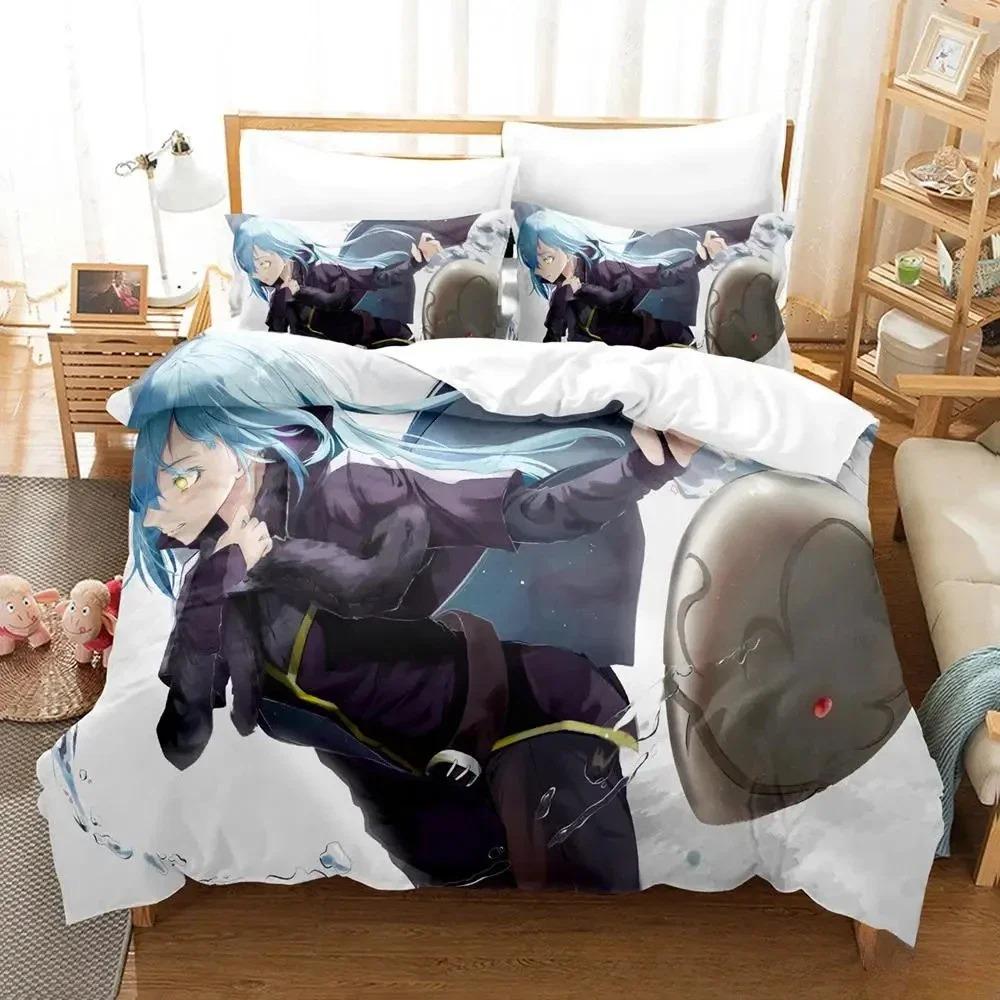 Kawaii Rimuru Tempest Bedding Set Single Twin Full Queen King Size Bed Set Adult Kid Bedroom Duvet Cover Sets 3D Print Anime Tool
