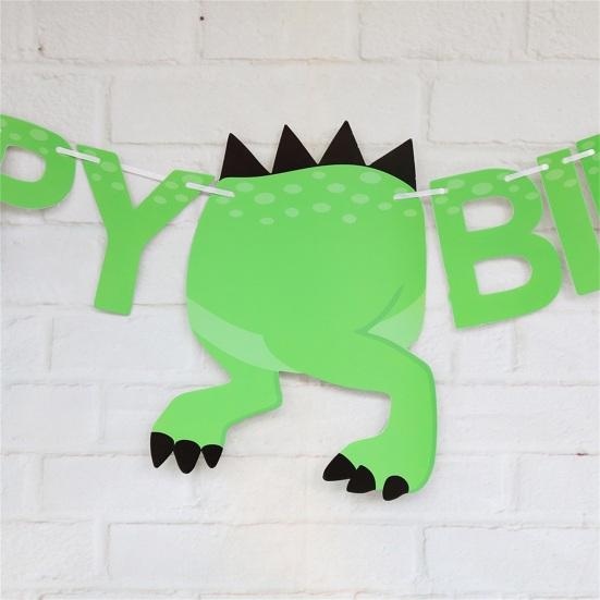 Banner Flag Kreatives Feiern Unvergängliches Cartoon Dinosaurier-Themenbanner Dekoration für Zuhause