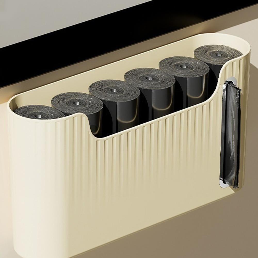 No Drill Adhesive Trash Bags Holder Large Capacity Trash Bag Container  Kitchen