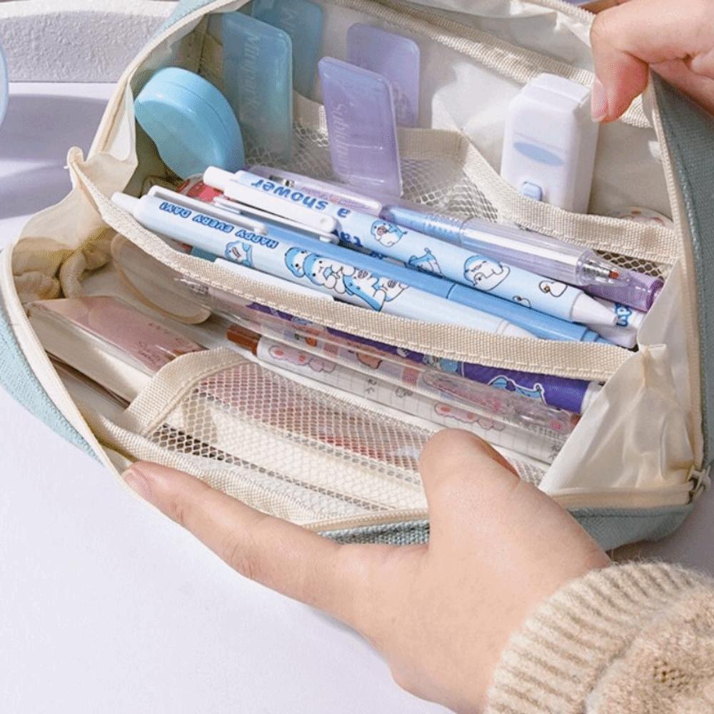 Desktop Organizer Pencil Bag Large Capacity Storage Bag Simple Stationery Bag  Student