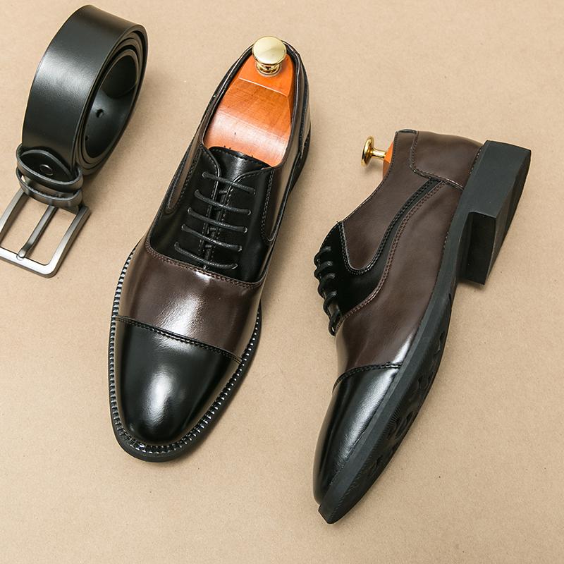 New Men Classic Derby Shoes Casual  Comfortable Versatile Leather Shoes Lace Up Busines Fashionable Formal Shoes Men Sizes 38-46