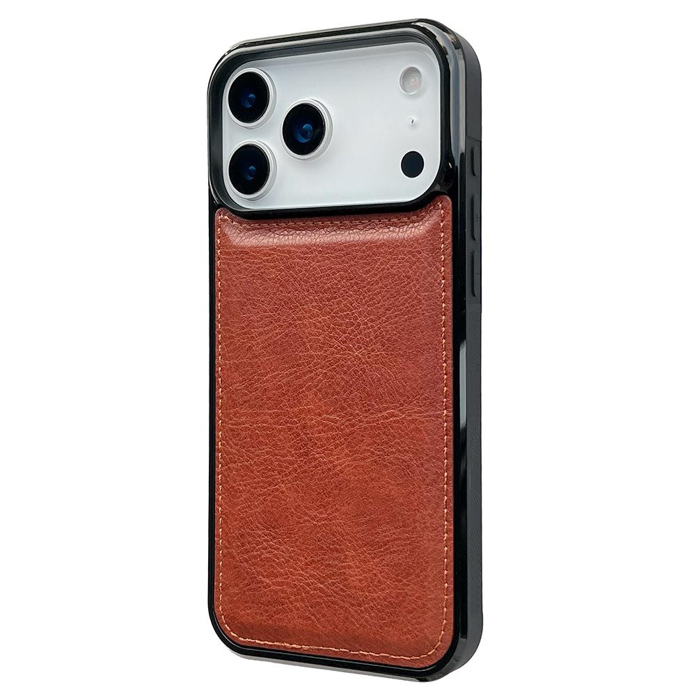 For iPhone 17 Pro Max Case Calf Texture PU Leather Anti Fingerprint Back Phone Cover