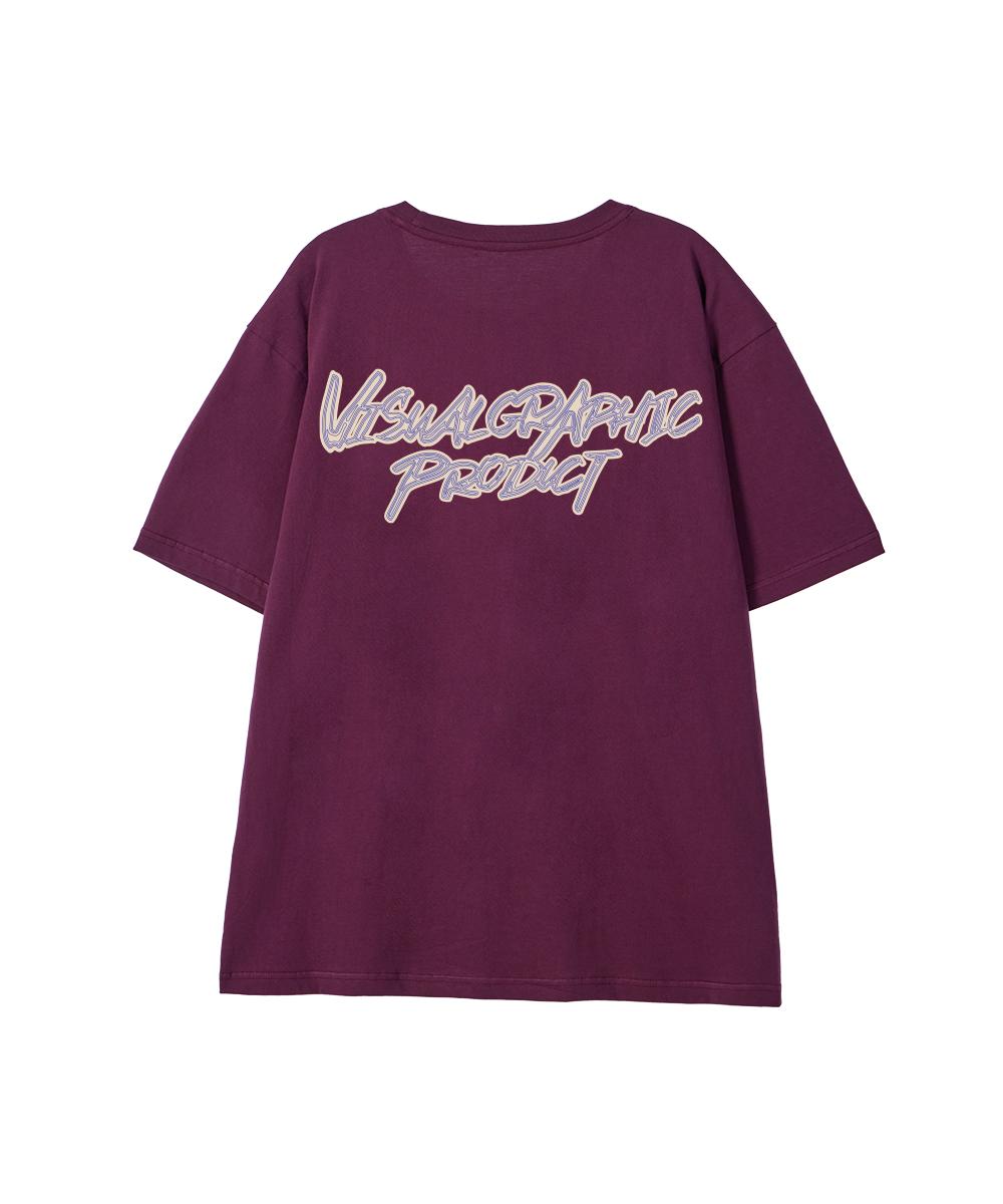 Biel Contour Graffiti Logo Short Sleeve T-Shirt Wine M
