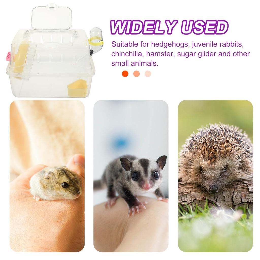 POPETPOP Hamster Cage, Guinea Pig Carrier, Rat House, Hamster Travel Carrier, Sleeping Bed, House for Small Pets, Travel Case, Yellow