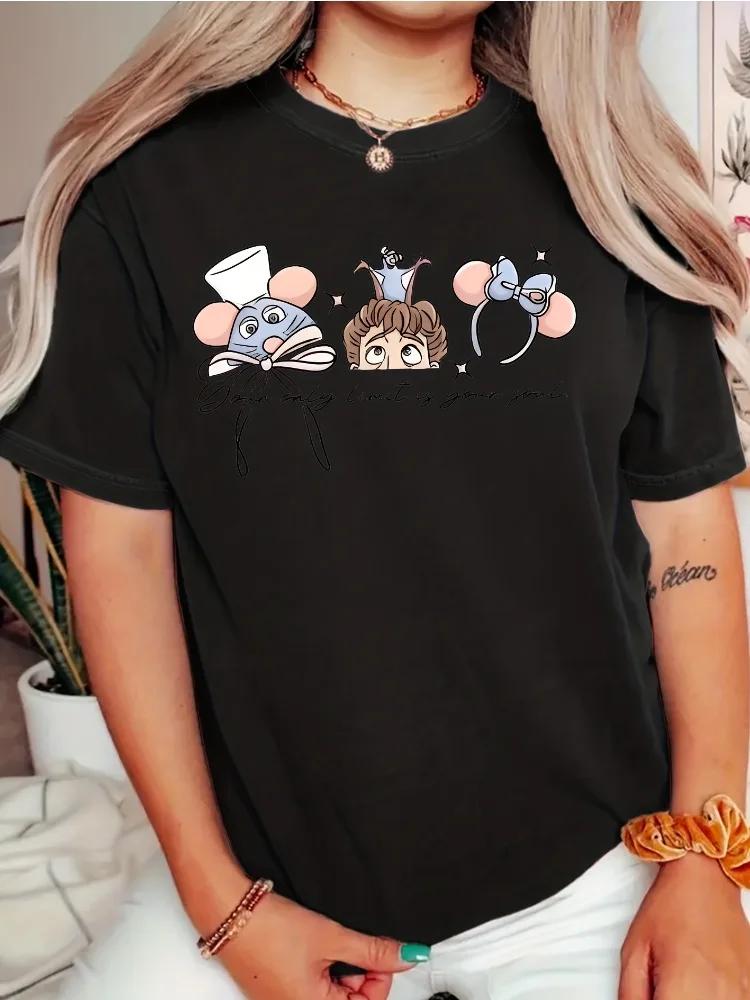 

Elegant ShortSleeve TShirt for Women Featuring Ratatouilles Remy in Chefs Hat HuUnisex Chef Print 4XL