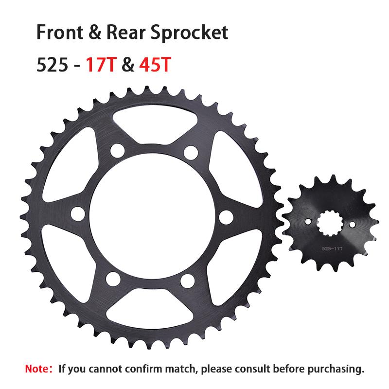 525 17T Front 45T Rear Sprocket For SUZUKI GSXR600 GSXS750 GSXR750 DL800 V-Strom GSX8R GSX8S GSXS1000 GSX GSXR GSXS 600 750 1000