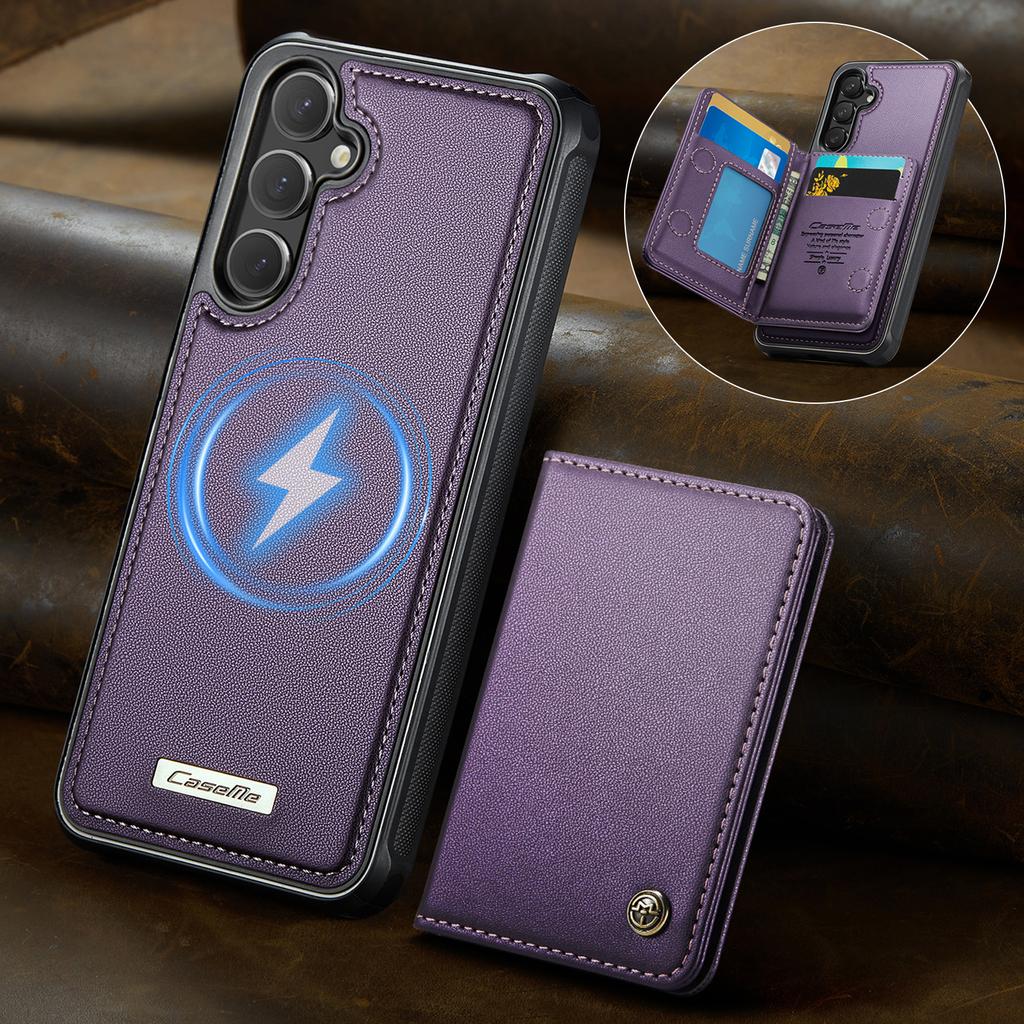 For Samsung Galaxy S24+/Galaxy S25+ Magnetic Case CASEME ME80 Series Leather PC TPU Phone Cover with Detachable Wallet