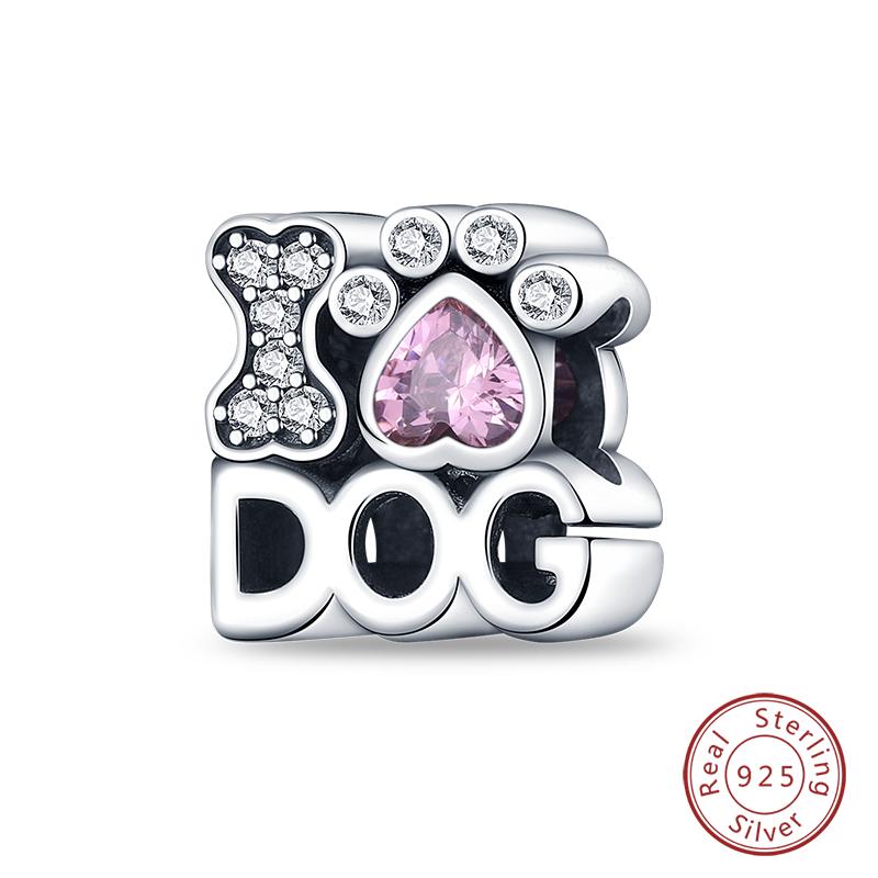 Real Copper Pink Rabbit Cat Dog Animal Charms Beads Fit Qikaola Original Bracelets Diy Birthday Jewelry Making