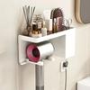 New Thickened Double-layer Non Perforated with Plug Hook Hair Dryer Storage Rack Wall Mounted Bathroom Duct Storage Rack