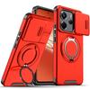 Magnetic Metal Ring Stand Case For Xiaomi Redmi Note 14 4G 163.3mm EU 164.8mm Note14 5G 162.4mm Slide Push Window Phone Cover