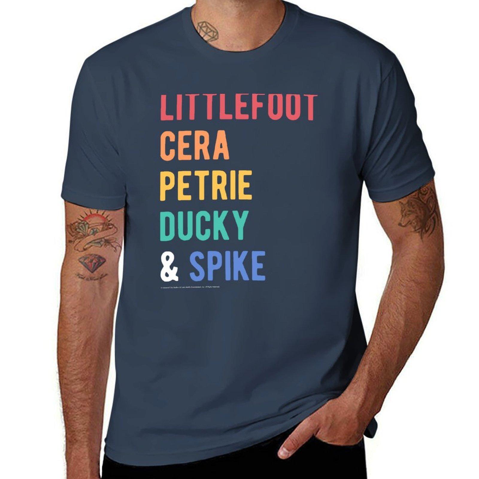 Land Before Time Littlefoot Cera Petrie Ducky Spike List TShirt Urban Style Print TShirt S