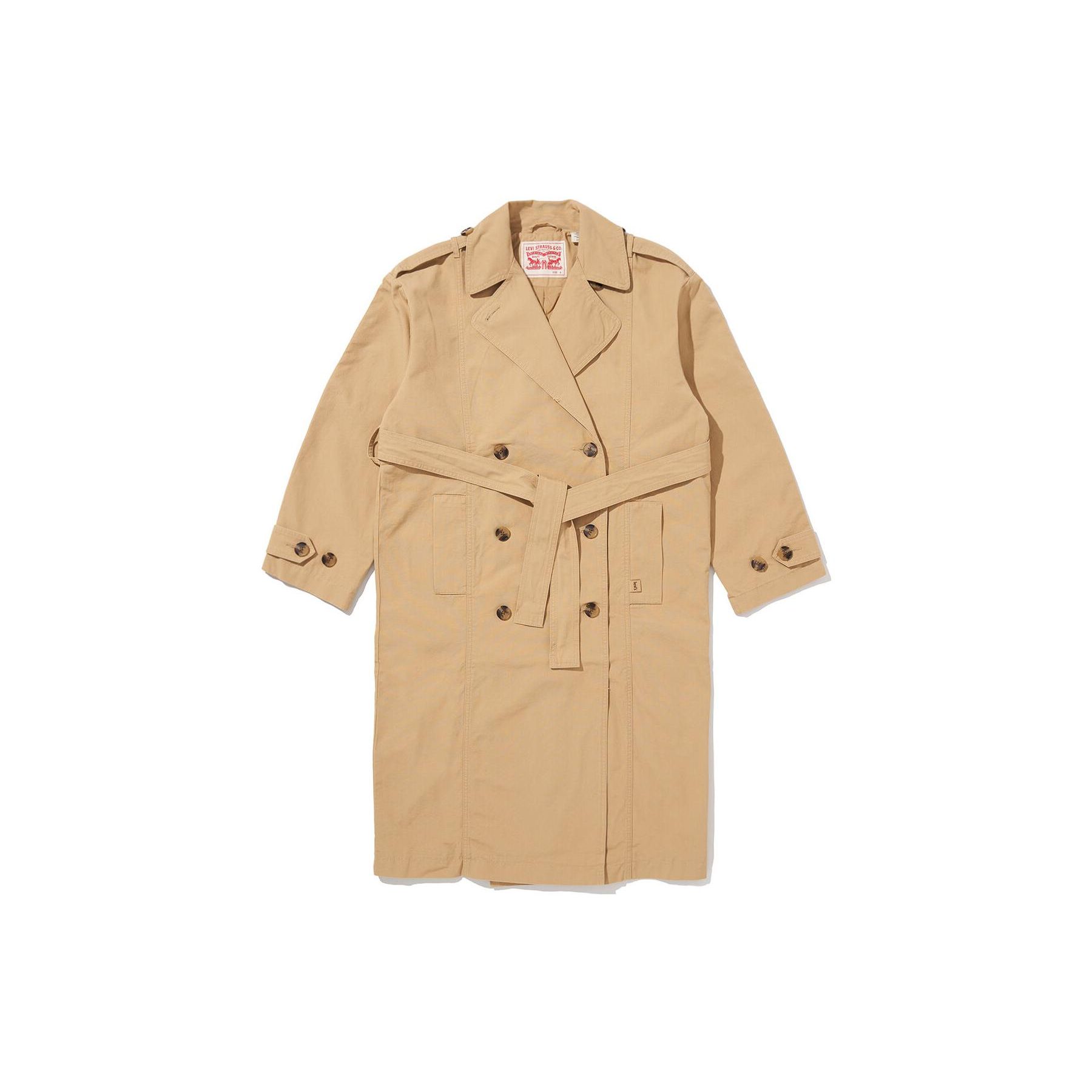 

Женское двубортное тренч-пальто средней длины однотонного цвета Levis FW22 Пальто Хаки A3244-0001 S