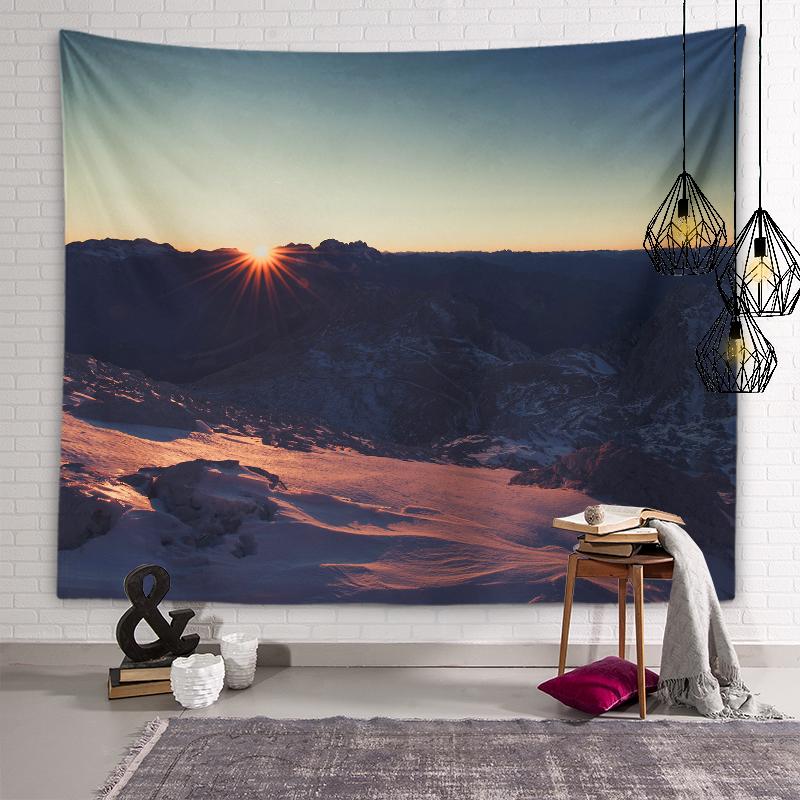 Winter Landscape Wall Art Aesthetic Tapestry Sunset View Tapestry Dormitory Room Aesthetic Decor Bedroom Home Decor