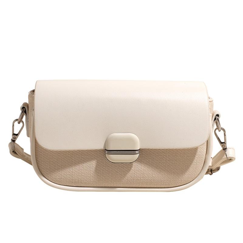Korean Version of the Hot-selling Fashion Niche Casual Small Square Bag Women's Personality Simple Style Advanced Sense Solid Color Splicing