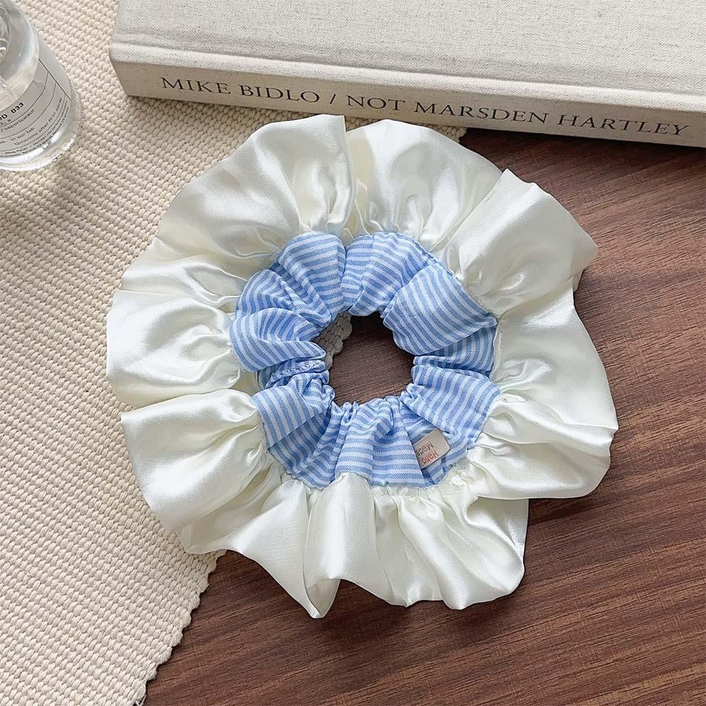 

Балетный кремовый атласный синий полосатый резинка для волос в виде толстой кишки женская универсальная веревка для волос резинка для волос очень большая повязка на голову