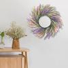 Large Artificial Lavender Wreath 50cm Diameter Faux Farmhouse Floral Garland for Door Wall Wedding Party Decor Summer Home Office Decoration