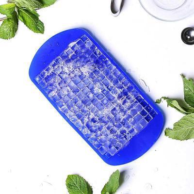 

Food Grade Silicone Ice Cube Tray - 160 Grid 1cm Mini Square Molds Ready Stock for Cocktail Whiskey Coffee Kitchen Gadgets синий