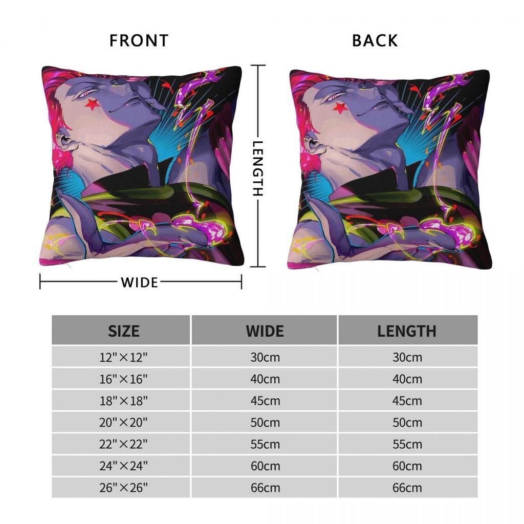 Hisoka Anime Hunter X Hunter Square Pillowcase Cushion Cover Pillow Case Throw Pillow Cover for Home Sofa Living Room