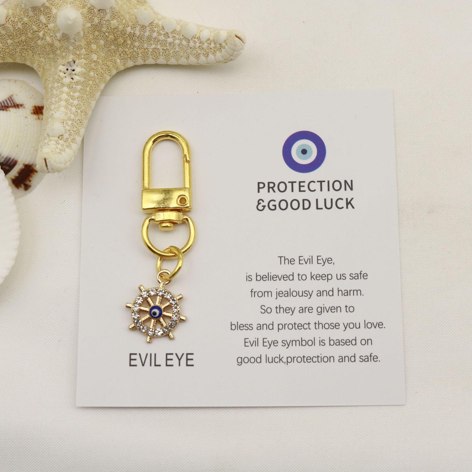 Blue Evil Eye Good Luck Keychain Pendant
