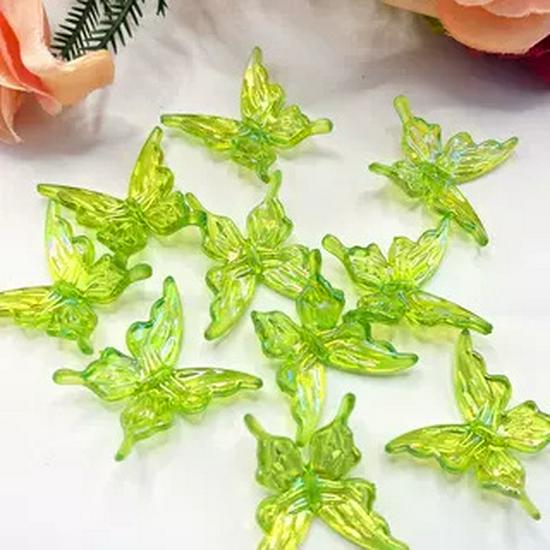 25mm Transparent Iridescent Perforated Butterfly for DIY Kids Hair Accessories and Ornaments Standard