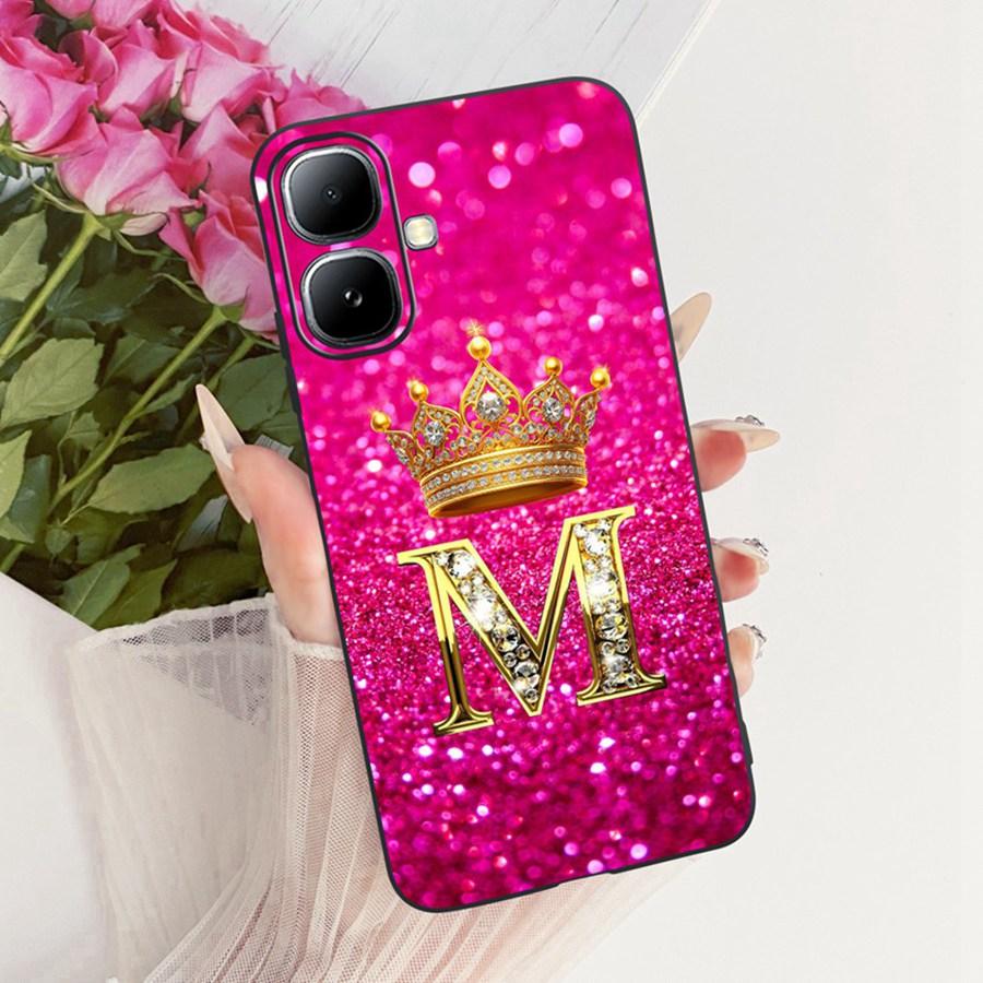 For Infinix Smart 20 4G Case Crown Letters Soft Silicone Phone Cases For Infinix Smart20 X6840 X6840B Protection Back Cover