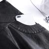 Damen Herbst Winter Schwarzer A-Linien Midi-Rock aus Kunstleder mit Taschen