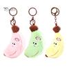Small Banana Plush Toy Cute Keychain, Soft Stuffed Fruit Pendant Simulated Key Holder with Embroidered Face, Cartoon Bag Charm for Backpack