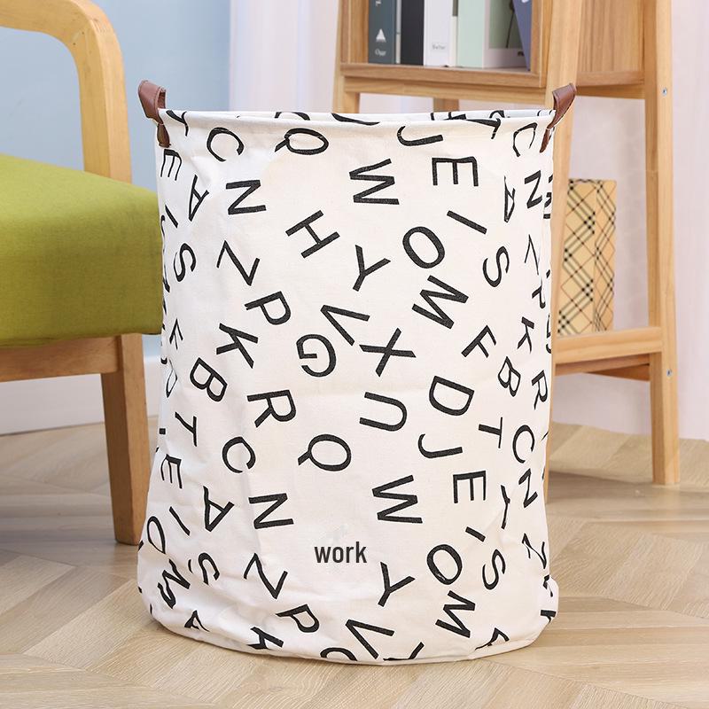 Round Cotton Linen Laundry Basket & Moisture-Proof Quilt Sorting Bag