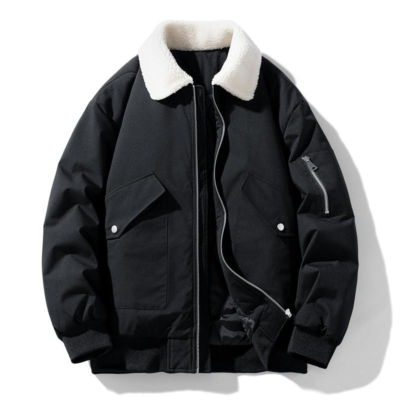 Men's Fleeced Warm Winter Quilted Padded Jacket Casual Man Thick Winter Coat for Men High Quality Luxury Padding Men Clothing