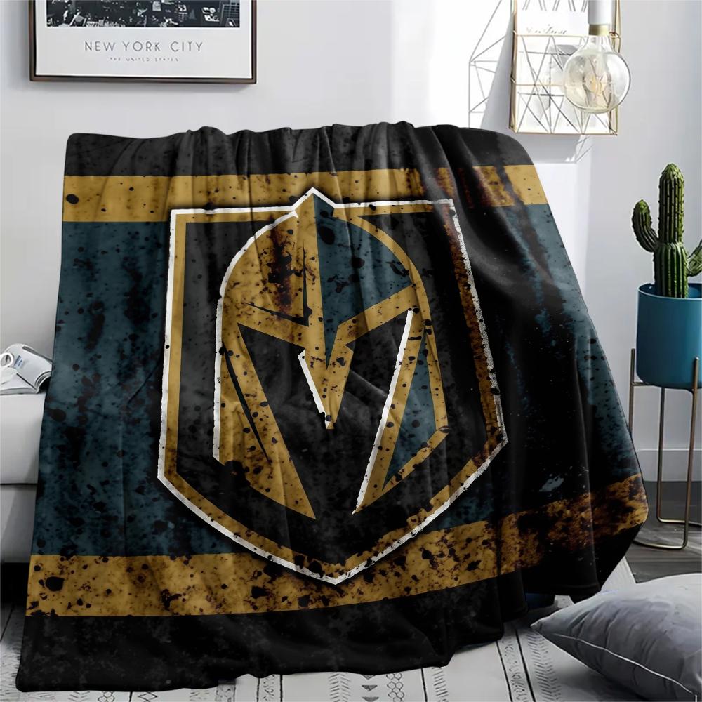 Couverture Flanelle motif Vegas Golden Knights, Haute qualité Confortable pour Toutes les Saisons, Décoration Intérieure, Chaleur et Confort, Parfait pour les Cadeaux.