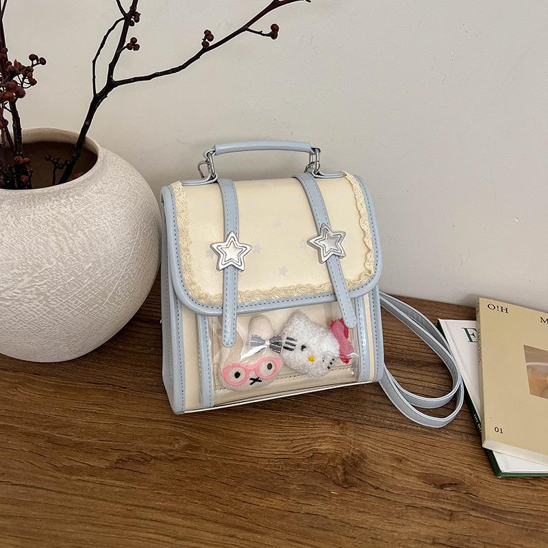 Schoolbag Korean Version of College Style Contrasting Color Backpack Women's 1011 New Small Fresh Handbag Versatile High-end Messenger Bag