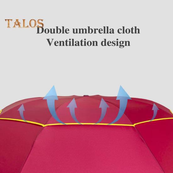 Parapluie pliant extra large à double auvent, protection UV et coupe-vent avec bandes réfléchissantes, 10 baleines, imperméable, pour le soleil et la pluie