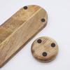 Serving Tray With 3 Ceramic Bowls, Mango Wood