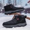 Fashion Large Size Winter Men's Boots Warm Plush Ankle Boots Sweat Wicking High-Top Warm Snow Boots Outdoor Sneakers Winter Men's Shoes